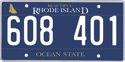 RI license plate 608401