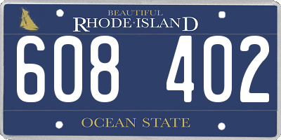 RI license plate 608402