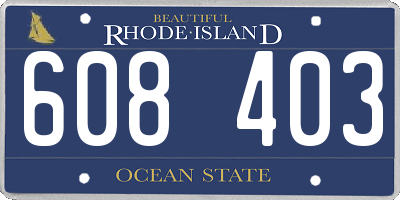 RI license plate 608403