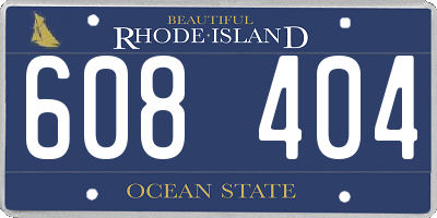RI license plate 608404