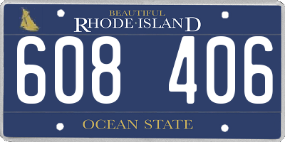 RI license plate 608406