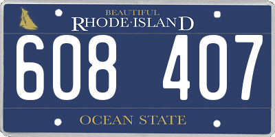 RI license plate 608407