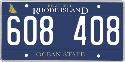 RI license plate 608408