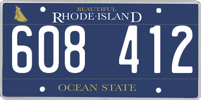 RI license plate 608412