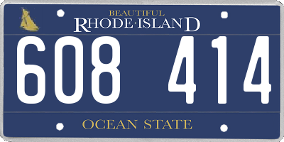 RI license plate 608414