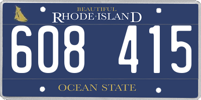 RI license plate 608415