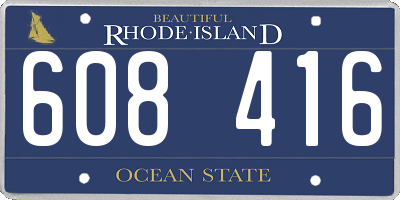 RI license plate 608416