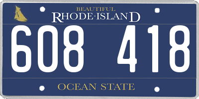 RI license plate 608418