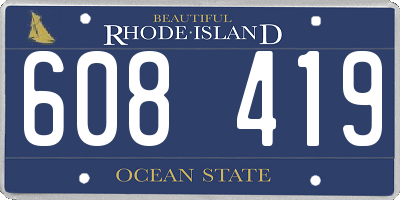 RI license plate 608419