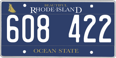 RI license plate 608422
