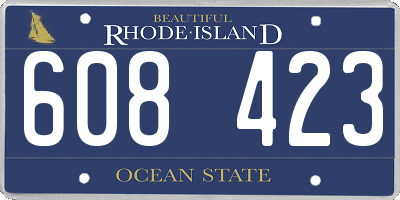 RI license plate 608423