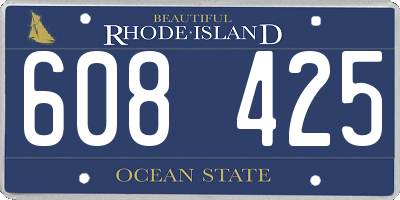RI license plate 608425
