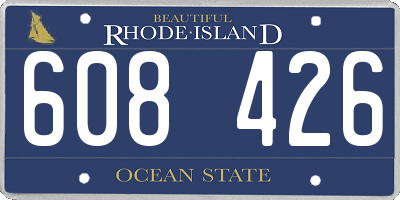 RI license plate 608426