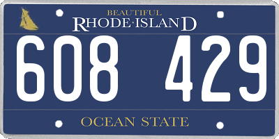 RI license plate 608429