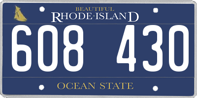 RI license plate 608430