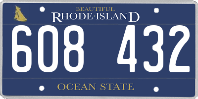 RI license plate 608432