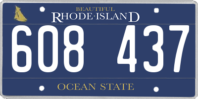 RI license plate 608437