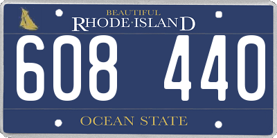 RI license plate 608440