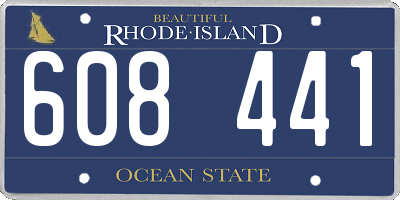 RI license plate 608441