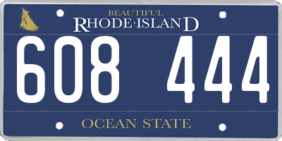 RI license plate 608444