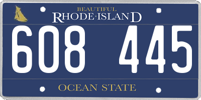RI license plate 608445