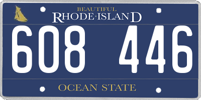 RI license plate 608446