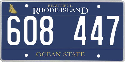 RI license plate 608447