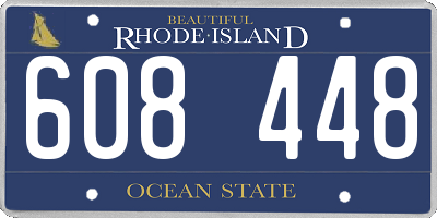 RI license plate 608448