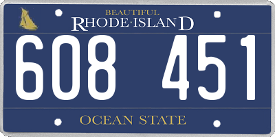 RI license plate 608451