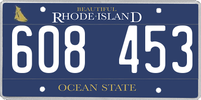 RI license plate 608453