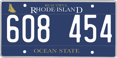 RI license plate 608454