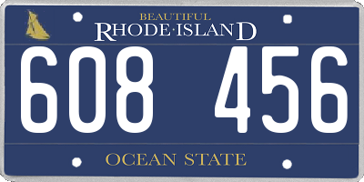 RI license plate 608456
