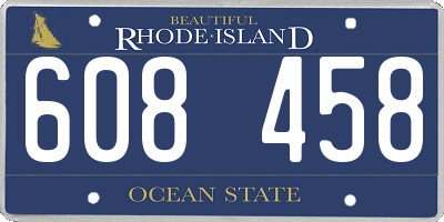 RI license plate 608458