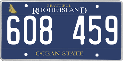 RI license plate 608459