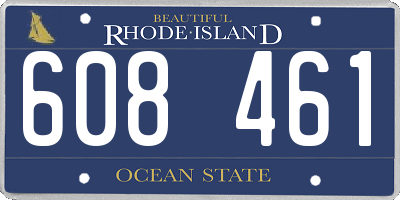 RI license plate 608461