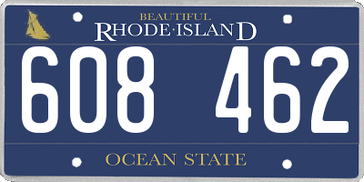 RI license plate 608462