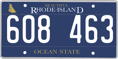 RI license plate 608463