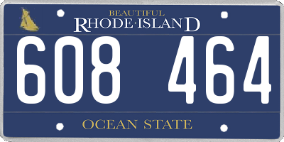 RI license plate 608464
