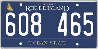 RI license plate 608465