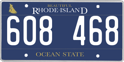 RI license plate 608468