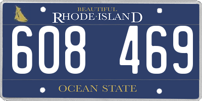 RI license plate 608469