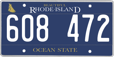 RI license plate 608472