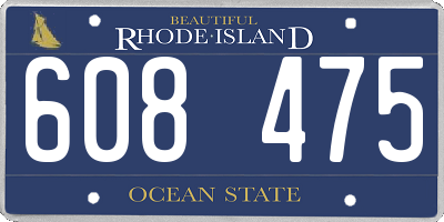 RI license plate 608475