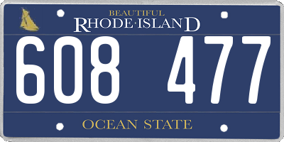 RI license plate 608477
