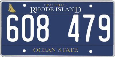 RI license plate 608479