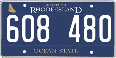 RI license plate 608480