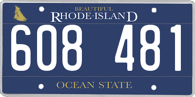 RI license plate 608481