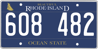 RI license plate 608482