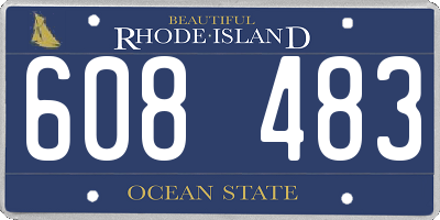 RI license plate 608483