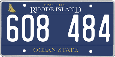 RI license plate 608484